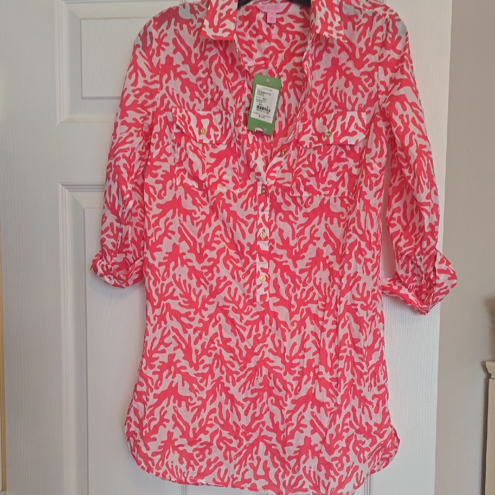 Lilly Pulitzer Pink Coral Print Coverup